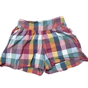 Tea Collection Girls Plaid Flutter Shorts Kids Size 12‎ Cotton Colorful